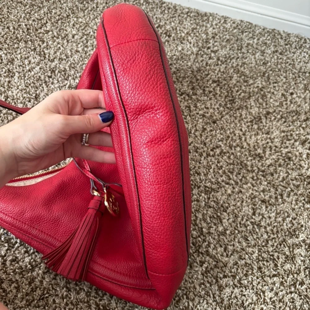 Michael Kors | Women's Red Leather Shoulder Hobo Bag